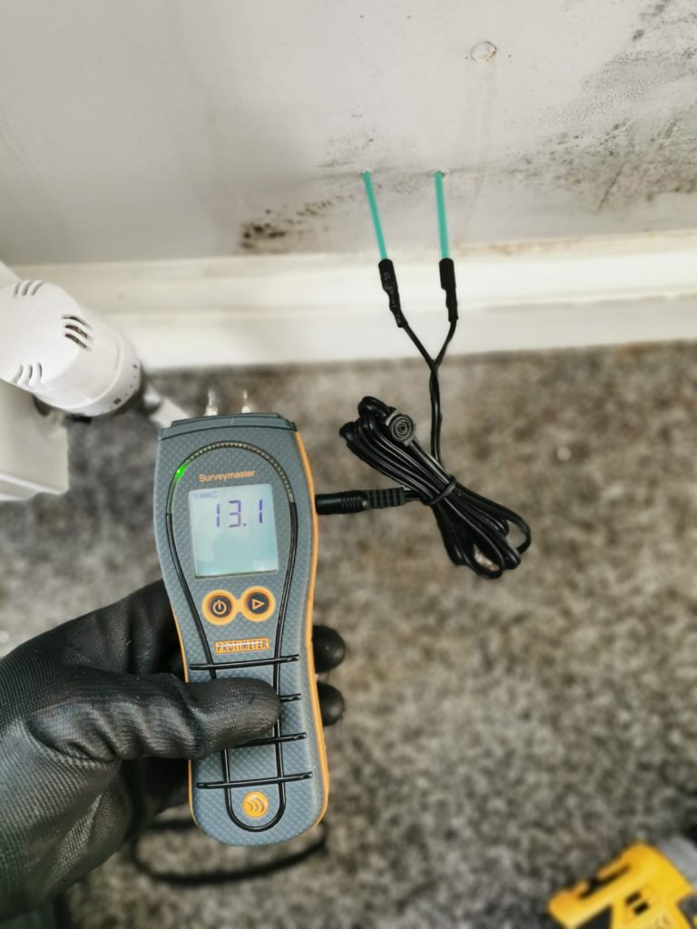 park home surveys; Carrying out an insulation moisture check