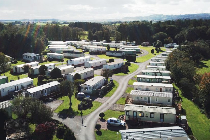 Halleaths Caravan Park aerial view Halleaths Caravan Park aerial view