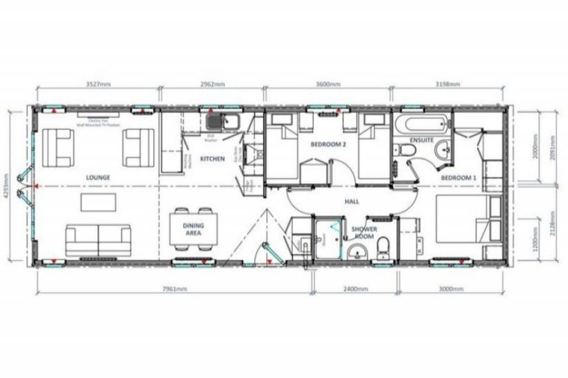 Two Bed Manor Homes Grafton (45x15) Two Bed Manor Homes Grafton (45x15)